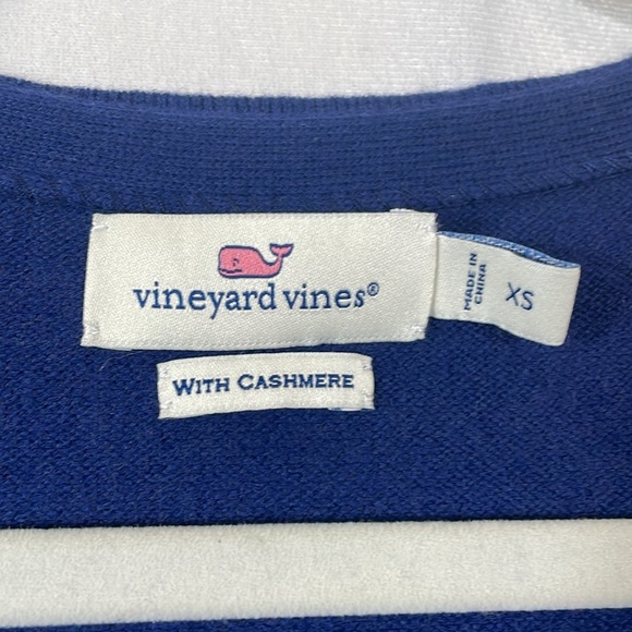 Vineyard Vines Sweater XS Relaxed Oversized Wool Cashmere Blend Navy EUC - Picture 2 of 11